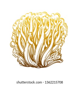 Brutal style Alice in Wonderland collection. Doodle magical plant on a white background.