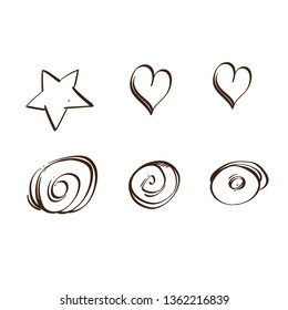 Brutal style Alice in Wonderland collection. Doodles on a white background.