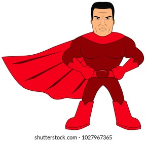 brutal superhero in red