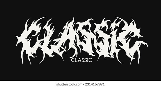 Brutal Text Design Change with Sharp Abstract Branch Font. Horror Style Graphic for Edgy Fashion, Album Covers, Poster Design, and Band Merch