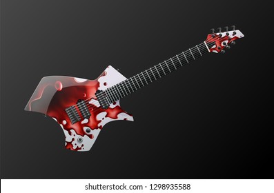 splatter beach guitar