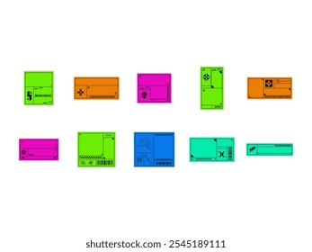 Brutalis Aufkleber Design Element Set 