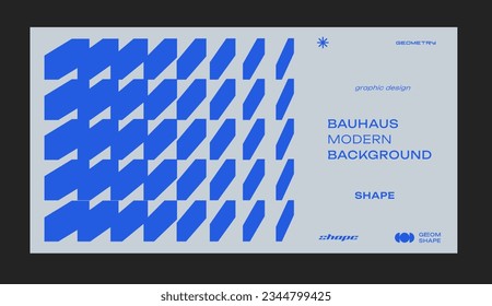 Brutalism Abstract Geometric Background. Modern Bauhaus Pattern.  Geometrical Artwork. Vector Shape.