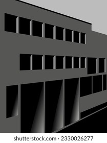 Brutalism architecture. Social media Banners. Abstract brutalistic. Can be used in print, design, poster, web site. Brutalism background. Brutalism building