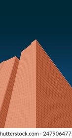 Brutalism architecture. Social media Banners. Abstract brutalistic. Brutalism background. Brutalism building. Minimalist orange building