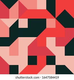 Brutalism art inspired abstract vector pattern made with simple geometric shapes and forms. Bold form graphic design, useful for web art, invitation cards, posters, prints, textile, backgrounds.