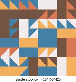 Brutalism art inspired abstract vector pattern made with simple geometric shapes and forms. Bold form graphic design, useful for web art, invitation cards, posters, prints, textile, backgrounds.
