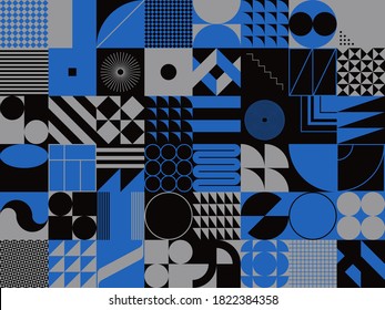 Patrón vector abstracto de formas y formas geométricas simples