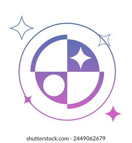 Brutalism Blue and Purple Gradient Blinking Circle Shape
