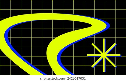 Brutalismus gewagter geometrischer Hintergrund. Abstrakte Figuren Komposition, brutalistisch, Retro, zeitgenössisch, Y2K, futuristische Formen. Vektorgrafik
