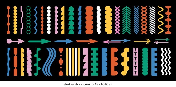 Brutalism colorful Y2K shapes. Brutal modern contemporary figure. Abstract geometric shapes and icons. Swiss design aesthetic.