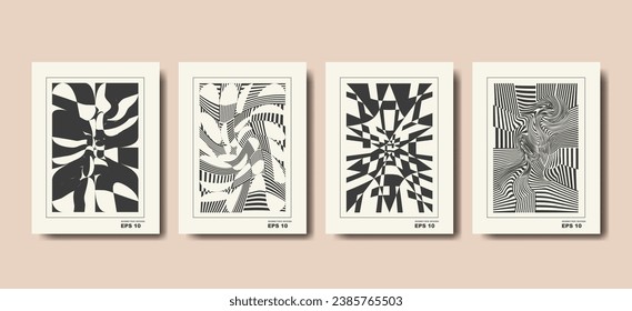 Brutalism covers design. Minimal geometric shapes compositions. Applicable for brochures, posters, covers and banners. vector illustration