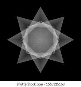 Forma de trazo geométrico del elemento abstracto en fondo negro