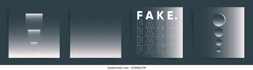Brutalism gradient minimal design for social media square posts. Poster frames, decorative backgrounds. Duotone y2k geometric aesthetic vector template. Home decor modernism art.