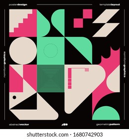 Diseño gráfico de diseño de portada vectorial inspirado en el brutalismo, hecho con elementos abstractos vectoriales y formas geométricas, útil para el arte de póster, cabeceras de página web, diseño de portada, impresiones decorativas.