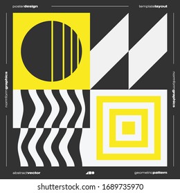 Brutalismus inspirierte grafische Gestaltung der Vektorillustration-Poster-Deckengestaltung mit abstrakten Vektorillustration-Elementen und geometrischen Formen, nützlich für Posterkunst, Website-Kopfzeilen, Frontseitendesign, dekorative Drucke