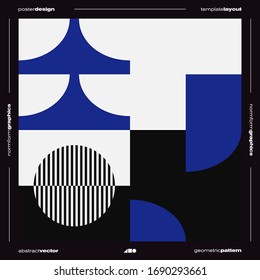 Brutalism inspired graphic design of vector poster cover layout made with vector abstract elements and geometric shapes, useful for poster art, website headers, front page design, decorative prints