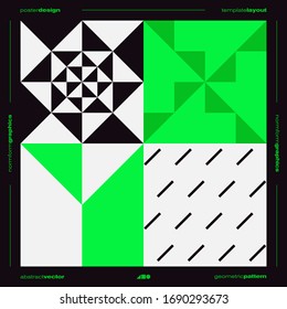 Brutalism inspired graphic design of vector poster cover layout made with vector abstract elements and geometric shapes, useful for poster art, website headers, front page design, decorative prints