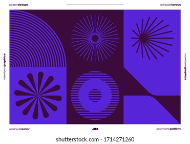 Brutalism inspired graphic design of vector poster cover layout made with vector abstract elements and geometric shapes, useful for poster art, website headers, front page design, decorative prints.