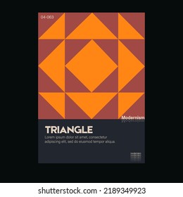 Brutalism inspired graphic design of vector poster cover layout made with vector abstract elements and geometric shapes, useful for  branding presentation, album print, website header, web banner.