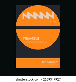 Brutalism inspired graphic design of vector poster cover layout made with vector abstract elements and geometric shapes, useful for  branding presentation, album print, website header, web banner.