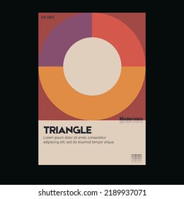 Brutalism inspired graphic design of vector poster cover layout made with vector abstract elements and geometric shapes, useful for  branding presentation, album print, website header, web banner.