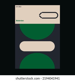 Diseño gráfico de diseño de portada de afiches vectoriales inspirado en el brutalismo, realizado con elementos abstractos vectoriales y formas geométricas, útil para presentación de marca, impresión de álbumes, cabecera de sitio web, banner web.