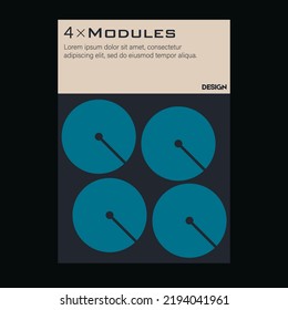 Brutalism inspired graphic design of vector poster cover layout made with vector abstract elements and geometric shapes, useful for  branding presentation, album print, website header, web banner.