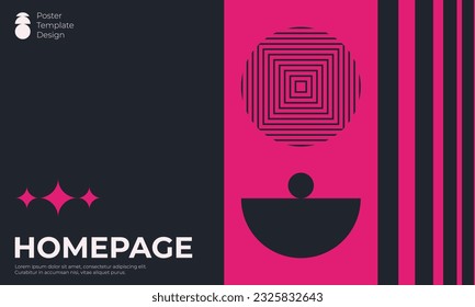 Brutalism Inspired Graphic Design of Vector Poster Cover Layout Made With Vector Abstract Elements And Geometric Shapes