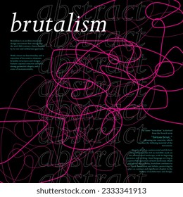 The brutalism line poster design captures the essence of brutalist architecture with a sleek and minimalistic approach. Emphasizing strong, clean lines and bold geometric shapes.