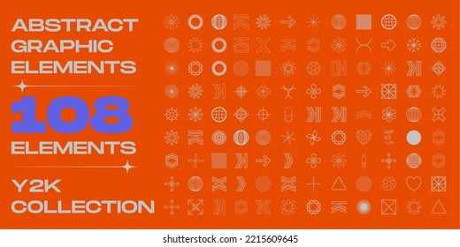 Brutalism shapes. Big collection of abstract graphic geometric objects. Frames inspired brutalism. Isolated on background. Vector illustration