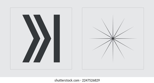 Brutalism shapes. Big collection of abstract graphic geometric symbols. Elements for graphic decoration. Anti-design. Vector illustration