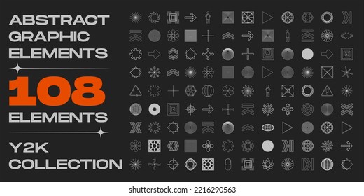 Brutalism shapes. Collection of abstract graphic geometric symbols. Frames inspired brutalism. Isolated on background. Vector illustration