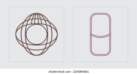Brutalism shapes. Extraordinary Graphic Assets. Cyberpunk elements. Futuristic. Vector illustration