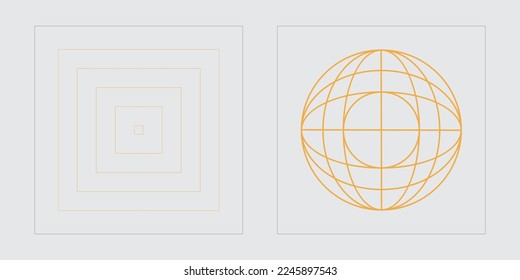 Brutalism shapes. Extraordinary Graphic Assets. Modern abstract forms. Retro Futurist. Vector illustration