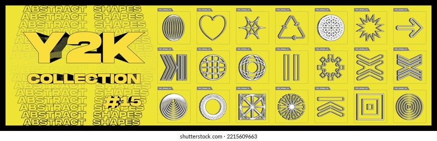 El brutalismo da forma. Gran conjunto de objetos retro para el diseño. Los marcos inspiraron el brutalismo. Forma lineal minimalista. Ilustración del vector