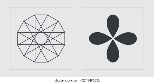 Brutalism shapes. Large set of retro objects for design. Templates for notes, posters. Anti-design. Vector illustration