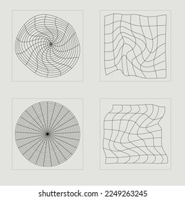 Brutalism shapes. Large set of retro objects for design. Cyberpunk elements. Stars, starburst . Vector illustration