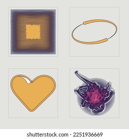 Brutalism shapes. Large set of retro objects for design. For modern T-shirts designed. Retro Futurist. Vector illustration