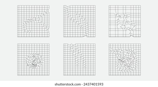 Brutalism shapes. Large set of retro objects for design. Abstract bauhaus forms. Isolated on background. Vector illustration