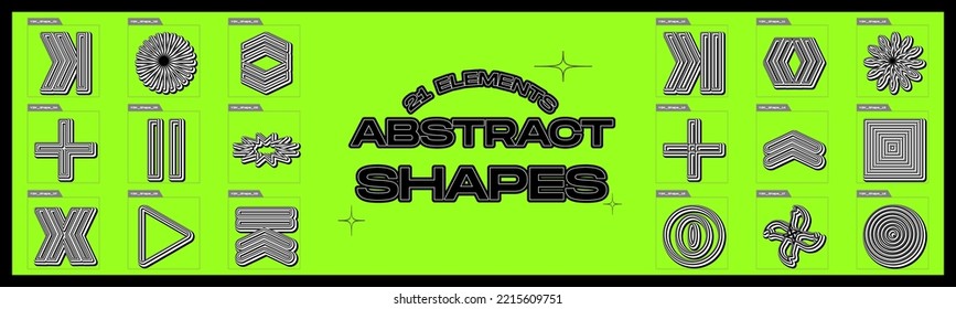 El brutalismo da forma. Elementos geométricos minimalistas. Resumen de las formas bauhaus. Estilo 80s 90s. Ilustración del vector