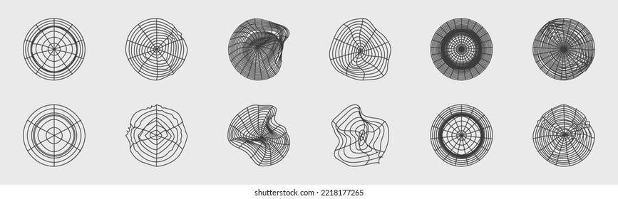 Brutalism shapes. Minimalist geometric elements. ornaments for decoration. Glitch brutalism shapes. Vector illustration