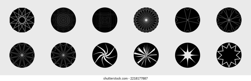 El brutalismo da forma. Elementos geométricos minimalistas. Formas de formas simples. Conjunto de vectores de elementos gráficos modernos. Ilustración del vector