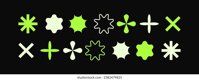 Brutalism shapes, minimalist geometric elements, abstract bauhaus forms. Trendy modern graphic element vector set