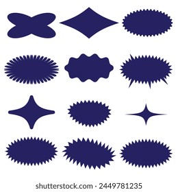 Formas brutales, Elementos geométricos minimalistas, formas abstractas de bauhaus. Forma simple de la estrella y de la flor, forma básica, conjunto moderno moderno del Vector del elemento gráfico
