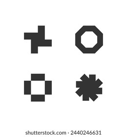 Brutalism shapes, minimalist geometrical figure, abstract bauhaus forms. Simple geometric element with square.