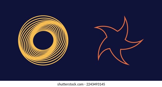 Brutalism shapes. Rave psychedelic retro futuristic set. Objects in y2k style. Anti-design. Vector illustration