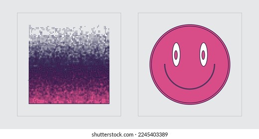 Brutalism shapes. Rave psychedelic retro futuristic set. Modern abstract forms. Projects, posters, banners. Vector illustration