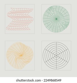 Brutalism shapes. Rave psychedelic retro futuristic set. Modern abstract forms. Futuristic. Vector illustration