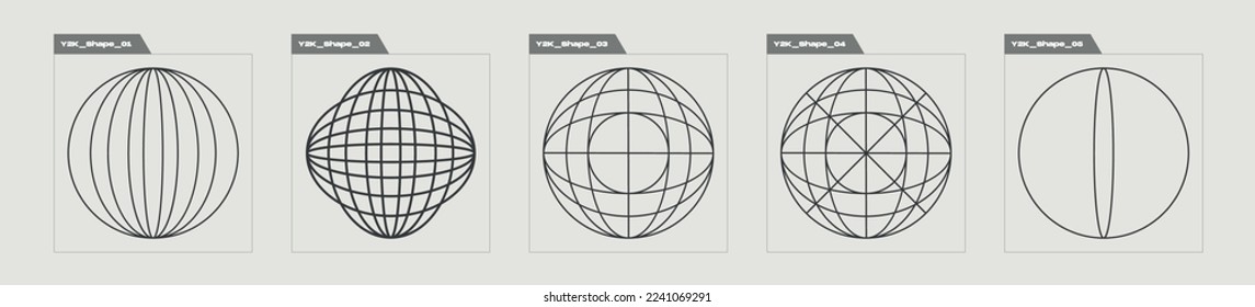 Brutalism shapes. Retro futuristic graphic ornaments. Objects in y2k style. Stars, starburst . Vector illustration